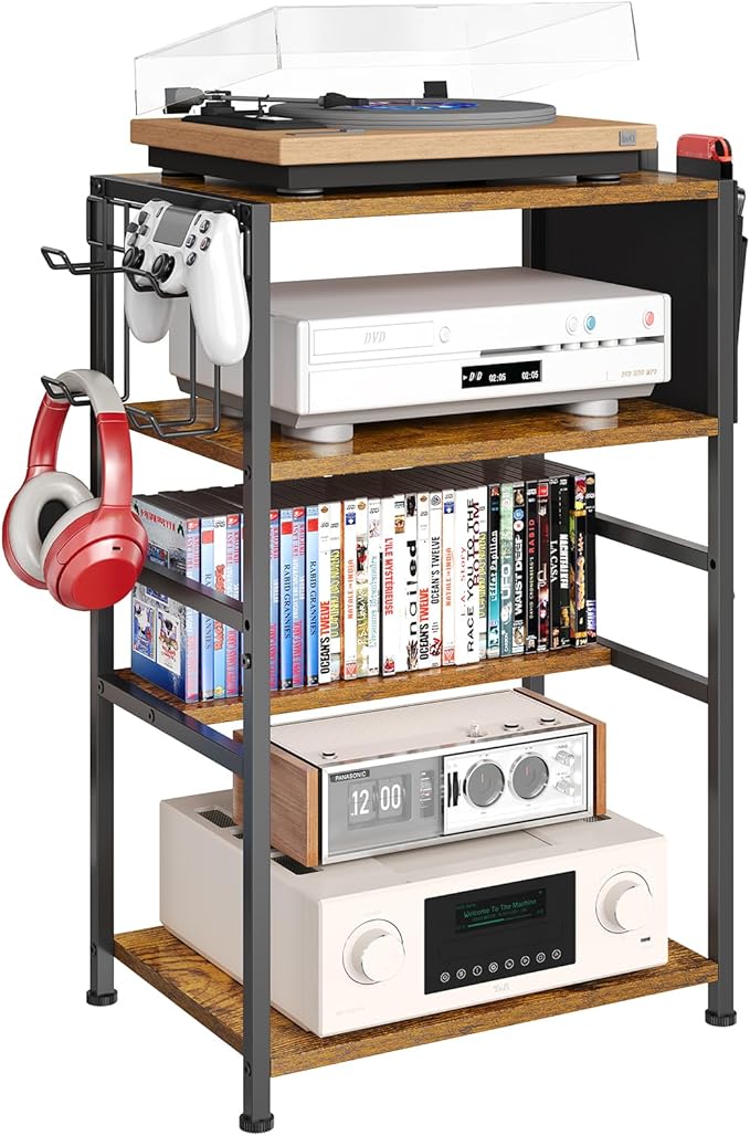 4-Tier AV Media Stand, Game Console Stand by Hongtamoya
