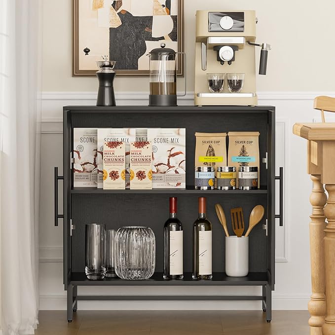 KFO Storage Cabinet with Rattan Doors, Free Standing Buffet Cabinet, Modern - Image 3