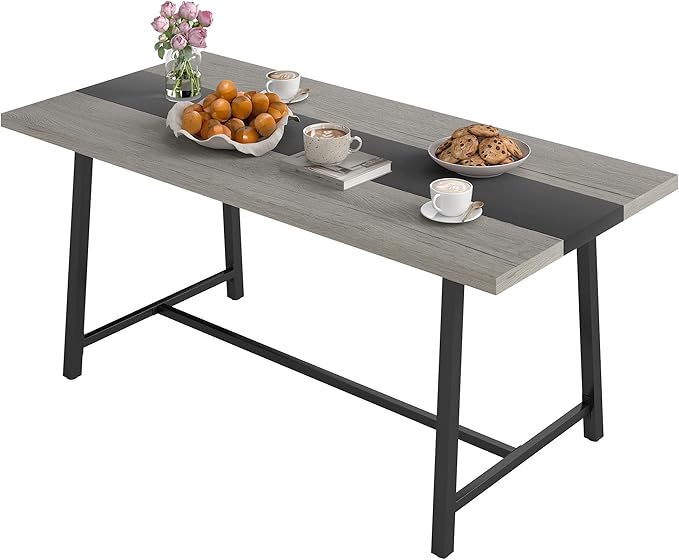 HOMCOM Industrial Dining Table for 8 People, 70.9" Long Rectangular Kitchen - Image 3