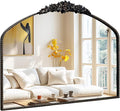 Black Brushed Gold Antique Mirror, Traditional Vintage Mirror by CASOLLY