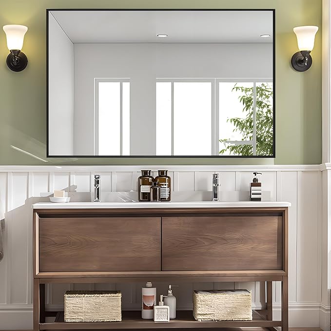 Rectangle Wall Mirror 30x48, Metal Framed Wall Mirror, Large Vanity Mirror 30 - Image 9
