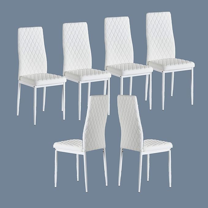 JT Modern Minimalist Dining Chair Fireproof Leather Sprayed Metal Pipe Diamond by JT