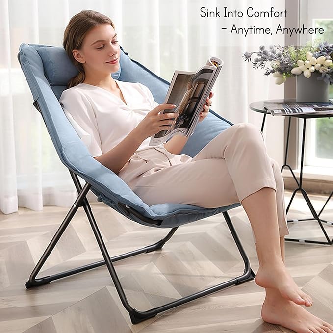 Hexagon Foldable Living Room Chair, Saucer Chair - Image 4