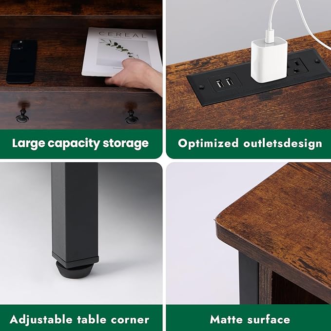 27 Inch Wide Night Stand, Large Wood Night Stand - Image 4
