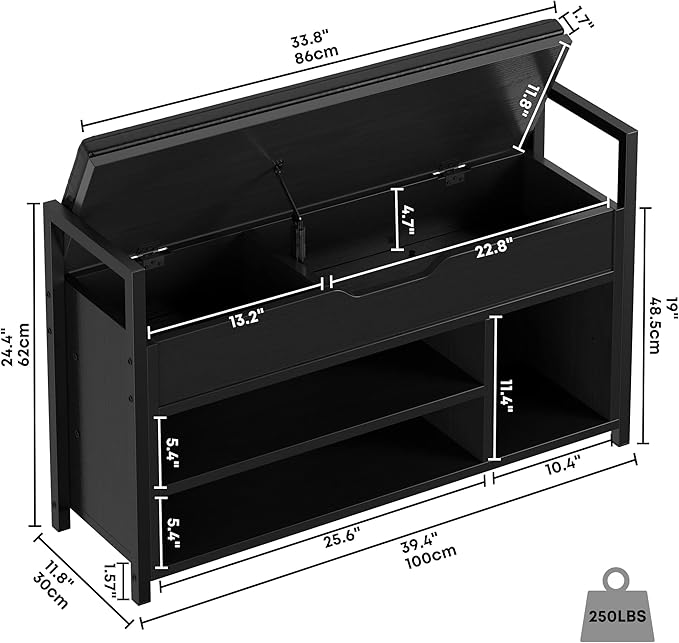 IRONCK Shoe Storage Bench, Entryway Bench - Image 2