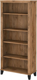 Bush Furniture Somerset 5 Shelf Bookcase in Fresh Walnut, Tall Bookshelf by BushHome