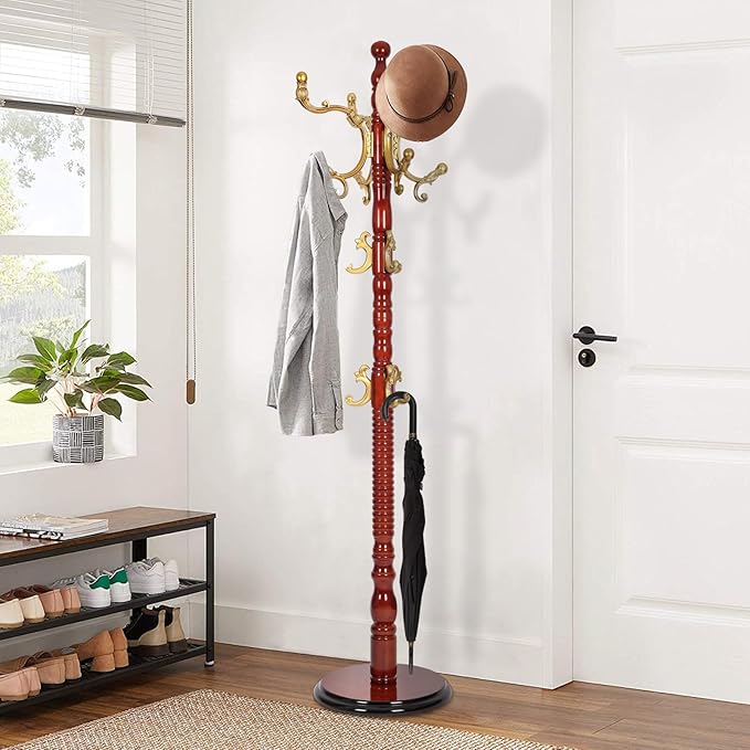 Wooden Coat Rack Freestanding, Vintage Coat Racks by VKETU