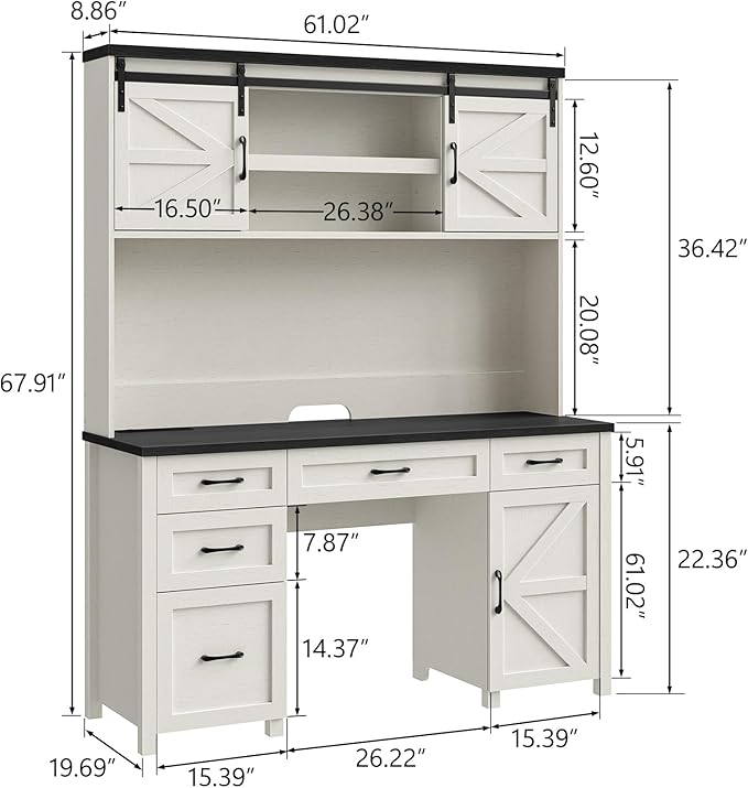 67''H Farmhouse Executive Desk - Image 2