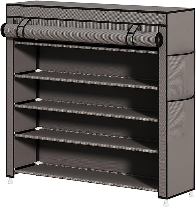 Calmootey 5 Tier Shoe Rack Organizer to Hold 25 Pairs, Portable Shoe Shelf - Image 6