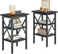 VECELO End Table Set of 2, Bedside Table, X-Design Reinforced Nightstands by VECELO