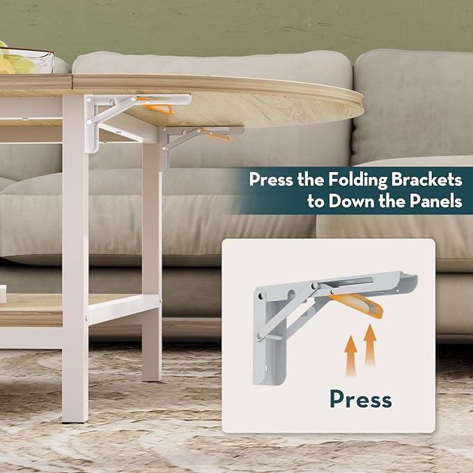 SAYGOER Modern Coffee Table 2-Tier Extended Coffee Tables - Image 6