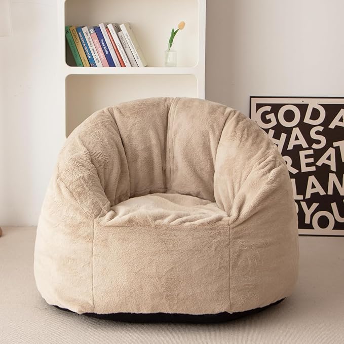 N&V Large Shell Bean Bag Chair, Adult Size Bean Bag Sack, Foam Filling - Image 4