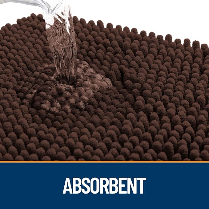 OLANLY Door Mat for Muddy Dog Paws 36x24, Ultra Absorbent Chenille Mud Doormat - Image 3