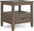 SIMPLIHOME Lev SOLID WOOD 20 Inch Wide Rectangle Transitional End Table by SimpliHome