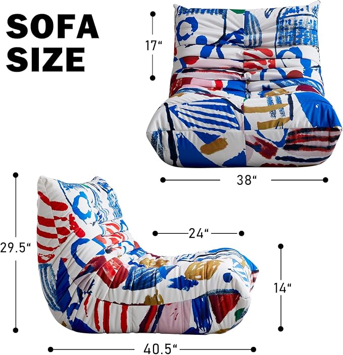 Bean Bag Chair, Fireside Chair Bean Bag Sofa Large Bean Bag Chair - Image 2