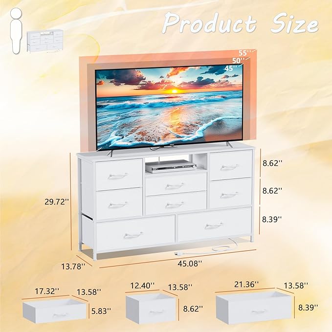 Furnulem Dresser for Bedroom, Wide Chest - Image 3