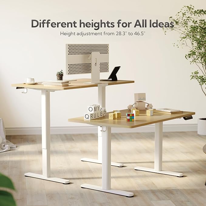 Claiks Electric Standing Desk, Adjustable Height Stand up Desk, 63x24 Inches - Image 4