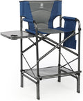 EVER ADVANCED Tall Folding Chair 30.7" Seat Height Directors Chair High by EVERADVANCED