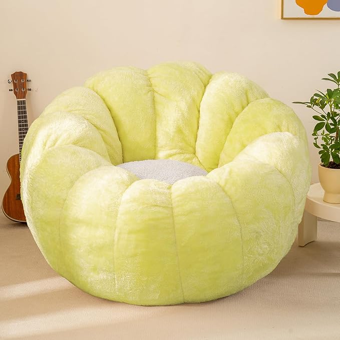 Pumpkin Bean Bag Sofa Chair for Adult, Beanbag Couch by IEVENW