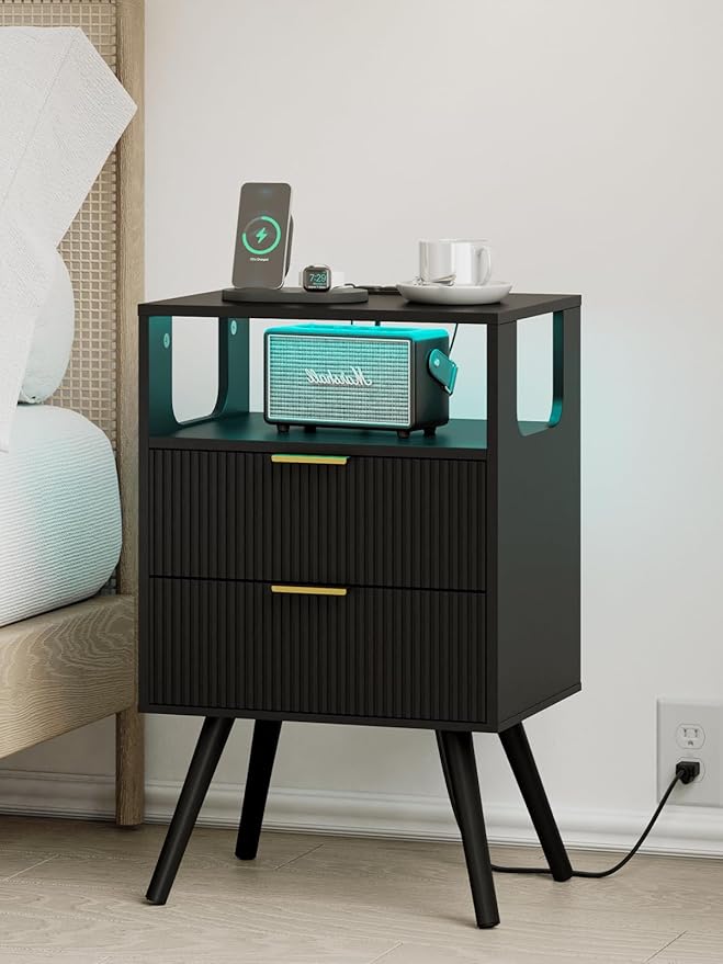 Nightstand, Modern Bedside Table by Leomonio