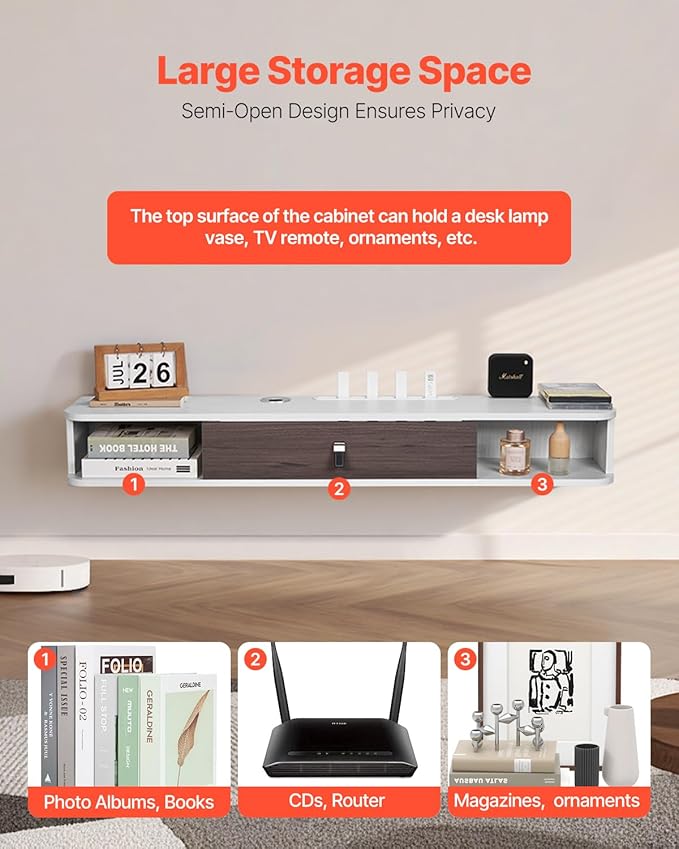 VEVOR Floating TV Stand, for Bedroom & Living Room - Image 5