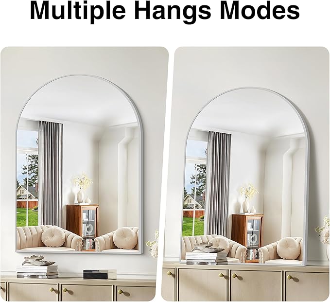 Arched Bathroom Mirror, 36x48IN Silver Bathroom Mirror - Image 5