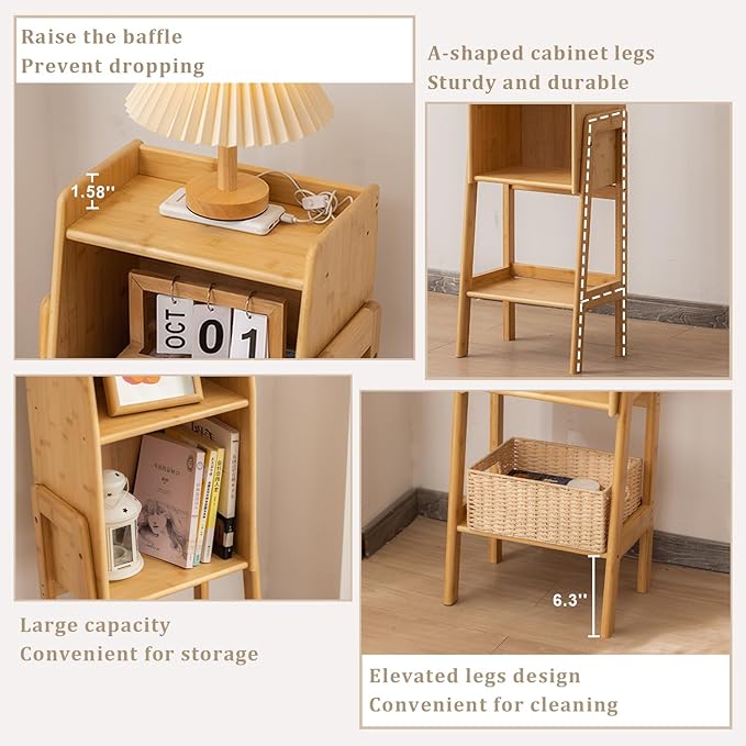 4-Tier Bamboo Bookshelf - Image 4
