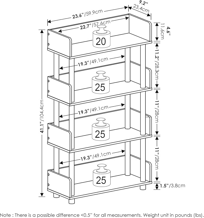 Furinno Turn-N-Tube 4-Tier Multipurposes Display Rack, Open Shelf Rack/Storage - Image 3