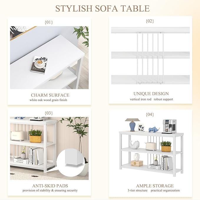 FOLUBAN Modern Sofa Console Table - Image 6