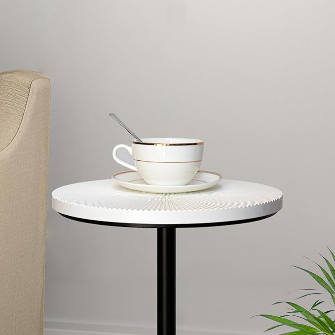 Drink Table, Carved Table Top Martini Table, Small Side Table, Weighted Base - Image 7