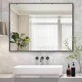 26x40 Inch Black Bathroom Mirror, Copper-Free Mirror, Aluminum Alloy Frame by LEDLUX
