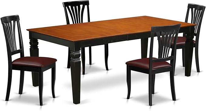 East West Furniture LGAV5-BCH-LC 5 Piece Kitchen Table Set Includes a Rectangle by EastWestFurniture