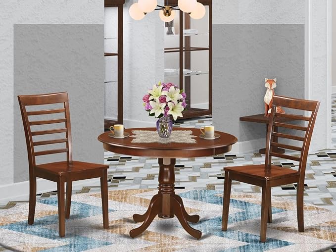 East West Furniture HLML3-MAH-W 3 Piece Dinette Set - Image 7