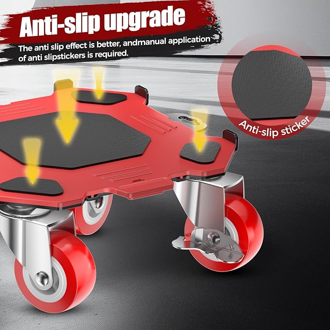 Upgraded Furniture Dolly Movers 5 Wheel Heavy Duty 3000LBS Capacity Carbon - Image 5