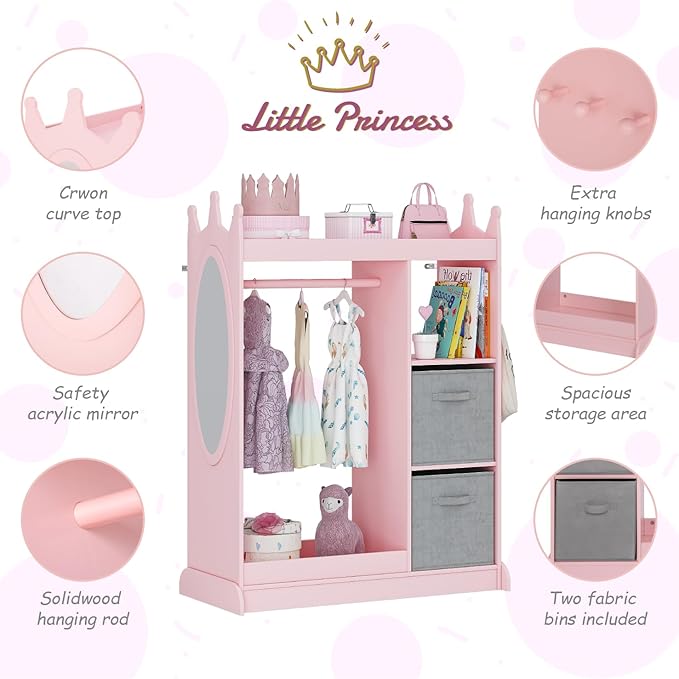 UTEX Kids Armoire Wardrobe Closet - Image 4