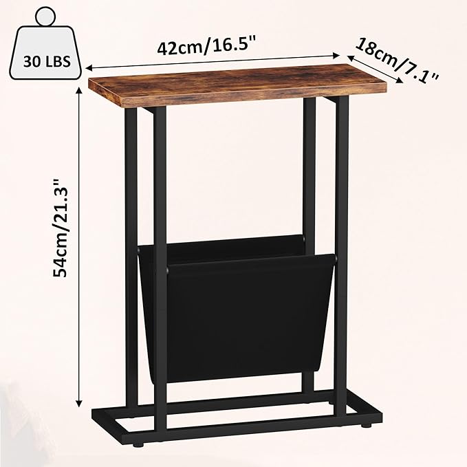 Narrow Side Table for Small Spaces, Small End Table - Image 3