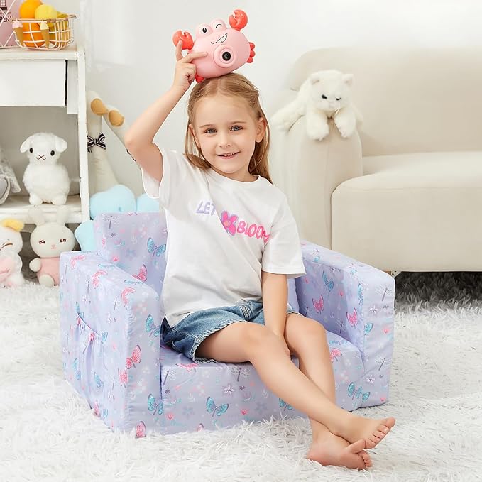 Viviland Kids Chairs for Toddler, 2-in-1 Soft Toddler Couch Fold Out, - Image 7