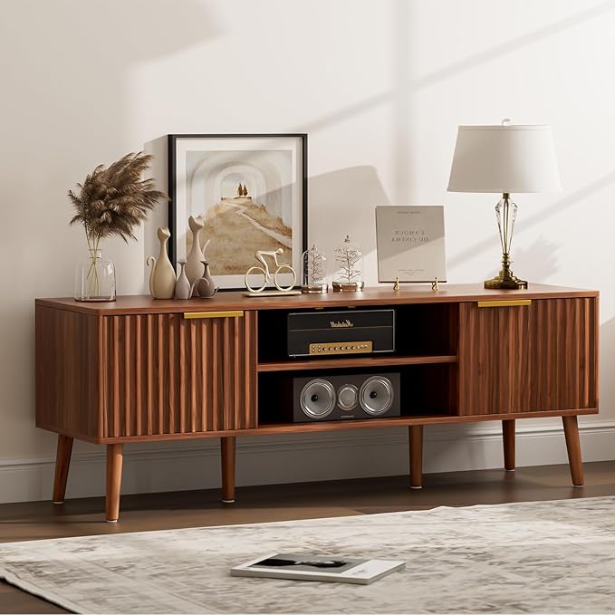 TV Stand for Living Room, Mid Century Modern Entertainment Center for 55/60/65 by Unknown