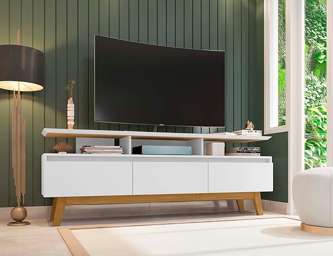 Manhattan Comfort Yonkers 71 Inch Mid Century Modern TV Stand - Image 2