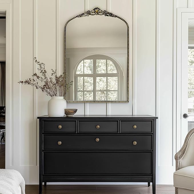 G-LEAF Vintage Baroque Mirror 24"X36", Victorian Antique Farmhouse Mantel Mirror - Image 2