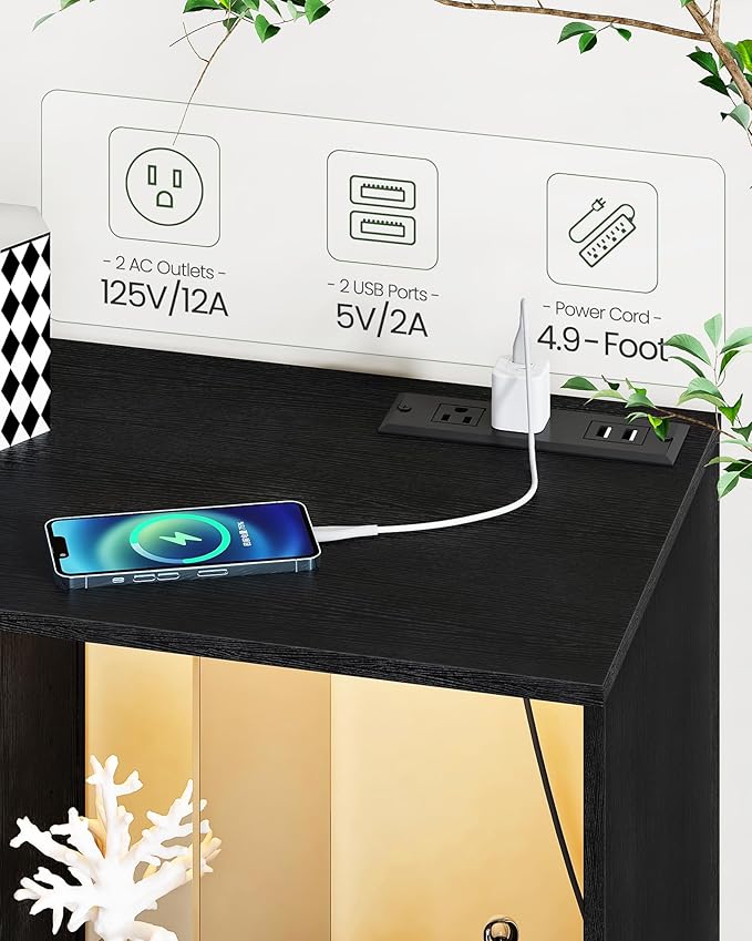 TV Stand with Power Outlets to 63 65 70inch TV, Modern Entertainment Center - Image 4