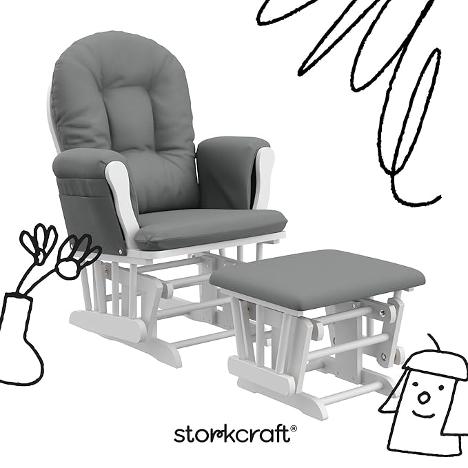 Storkcraft Premium Hoop Glider & Ottoman — GREENGUARD Gold Certified Nursery - Image 3
