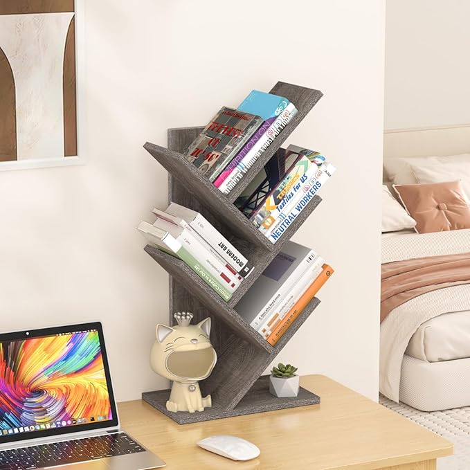 5 Tier Tree Book Shelf, Small Desktop Bookshelf - Image 2