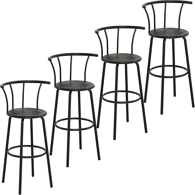 VECELO Bar Stools Set of 4, Swivel Counter Barstools - Image 8