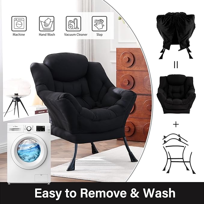 Lazy Chair, Reading Armchair, Large Modern Lounge Accent Chair, Leisure Sofa - Image 5