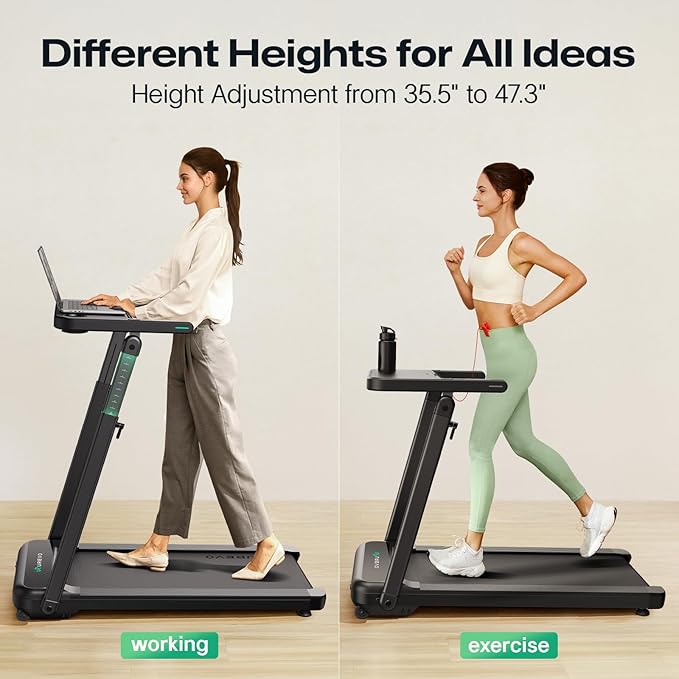 UREVO Treadmill with Desk Workstation, Walking Pad Treadmills - Image 3
