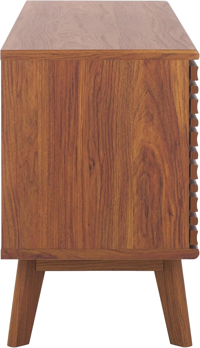 SAFAVIEH ESMA TV Stand for up to 60" Flatscreen – Walnut Brown, Low Sideboard - Image 6