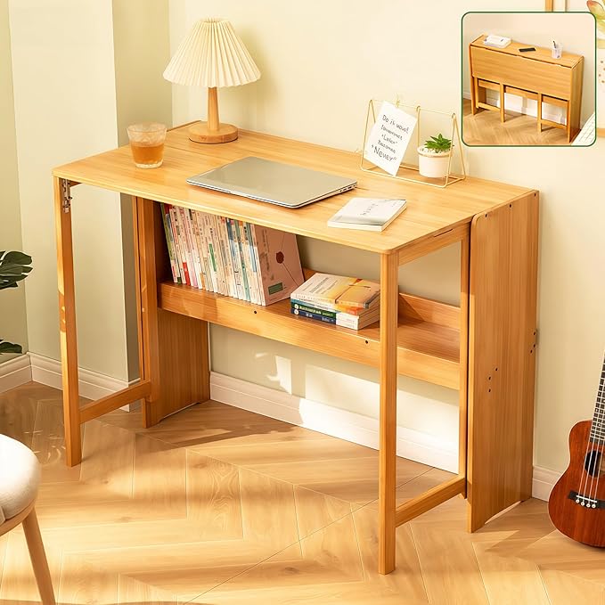 Bamboo Folding Desk Mid Century Modern Desk by Unknown