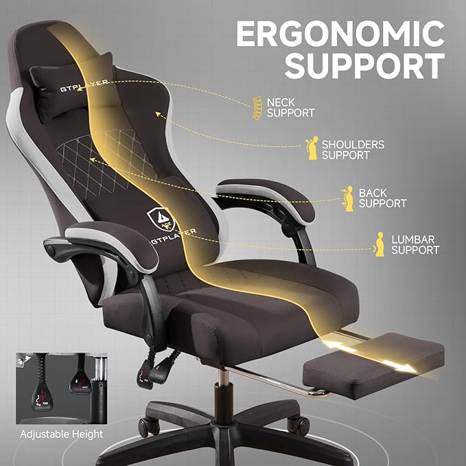 GTPLAYER Office Chair, Gaming Computer Desk Fabric Chair - Image 5