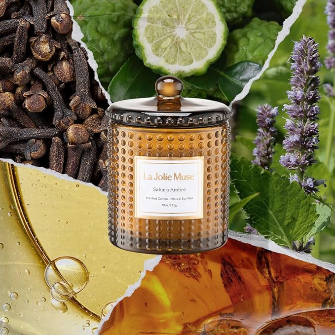 LA JOLIE MUSE Fall Candle | Sahara Amber Candles – Bergamot, Clove & Amber | 10 - Image 2